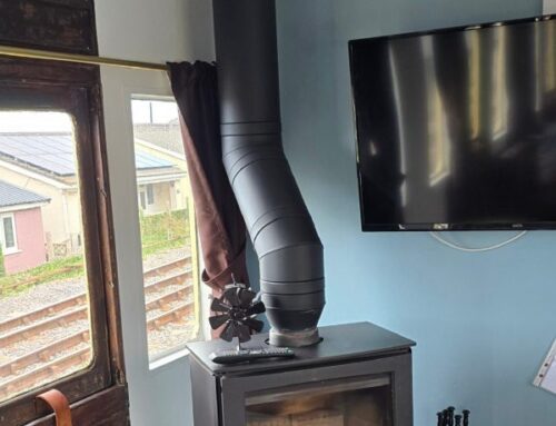 Keeping the fire safe on the rails! Sweeping a woodburner on a train carriage